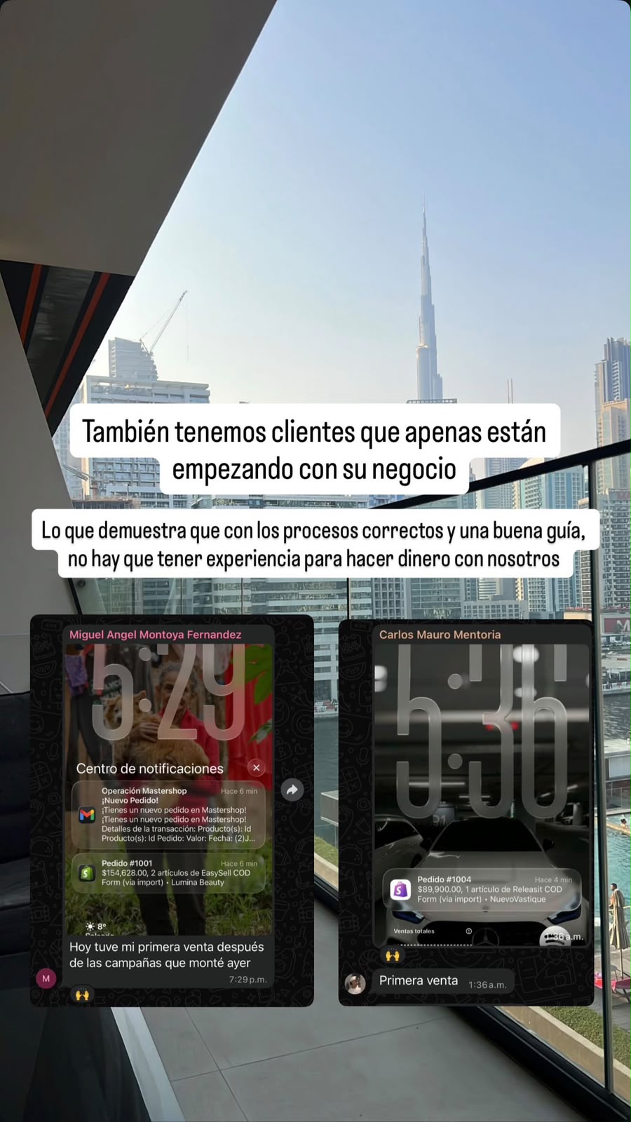 Notificaciones de primeras ventas de Miguel Ángel y Carlos Mauro