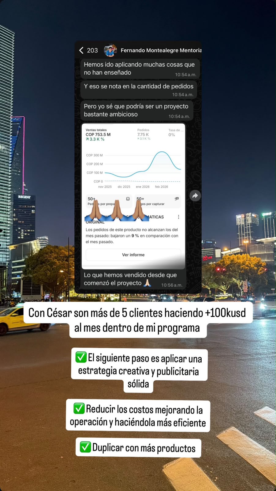 Panel de ventas con COP 753,5 millones desde que comenzó el proyecto